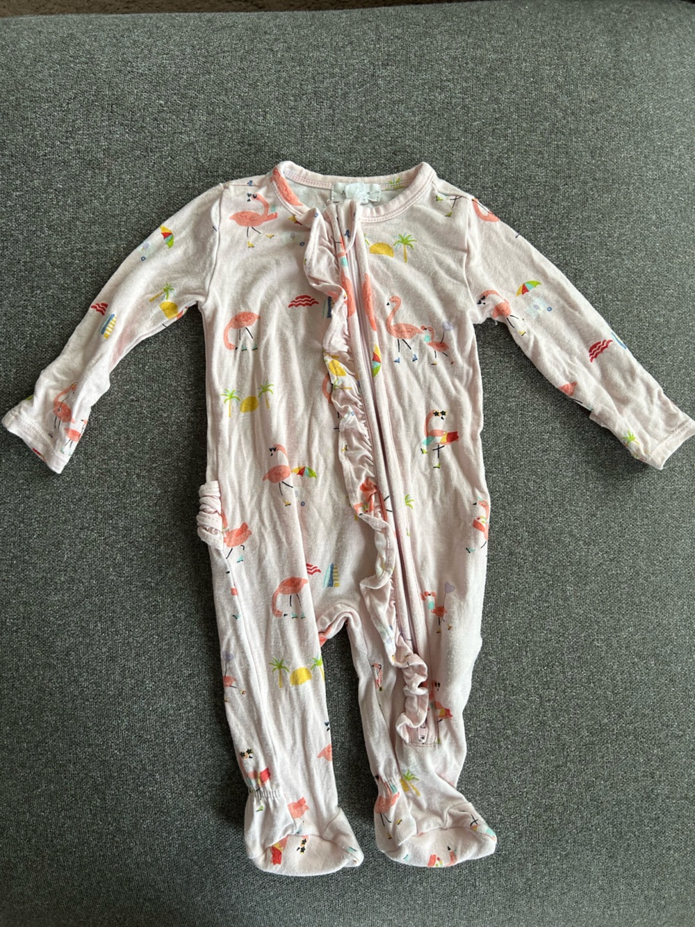 ANGEL DEAR BOARDWALK FLAMINGOS RUFFLE FOOTIE